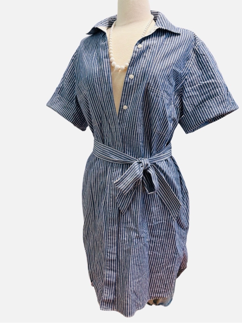 By Malene Birger
100% silk trimming Blue and White Striped Midi Shirt Dress - Picture 3 of 8